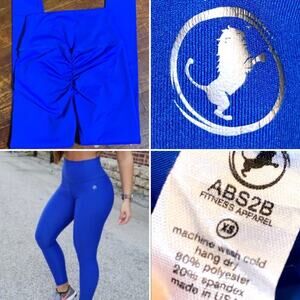 ABS2B $99 leggings Cobalt Blue Scrunch Butt Booty lifting tight XS EUC